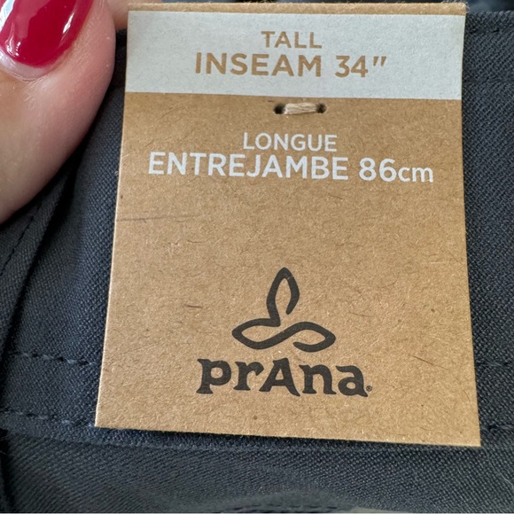 PrAna Halle Pant II NWT size 4 Tall Inseam Coal Grey Straight Leg - Picture 12 of 15
